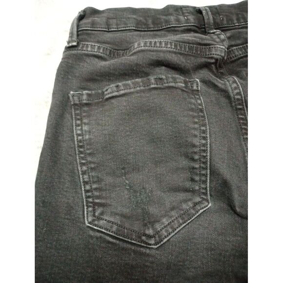AGOLDE Sophie Crop High Rise Black Denim Raw Hem Skinny Leg Jeans Size 24 - Picture 3 of 16